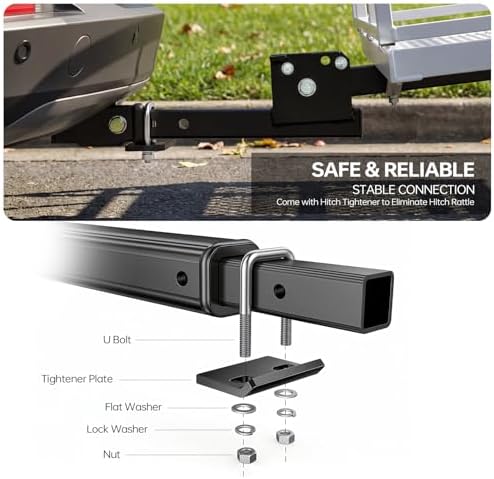 Forluck 60" x 24" x 14" Folding Hitch Mount Cargo Carrier, 500 lbs Capacity - Image 6