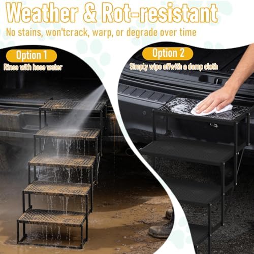 Dog Steps for Car, 5 Steps Foldable Dog Stairs for Large Dogs - Image 6