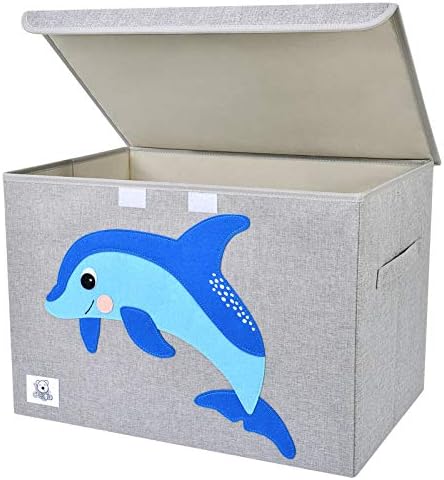 Large Toy Box Storage with Lid, Foldable Fabric Toy Chest Storage by CLCROBD