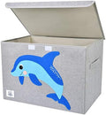 Large Toy Box Storage with Lid, Foldable Fabric Toy Chest Storage by CLCROBD