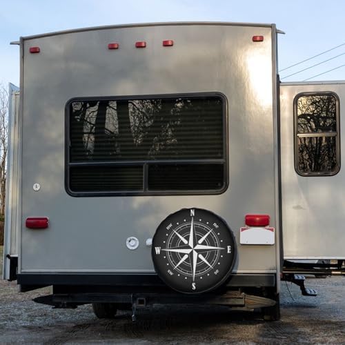 Compass Rose Symbol Spare Tire Cover Dust-Proof Wheel Tire Cover Fit Trailer - Image 6