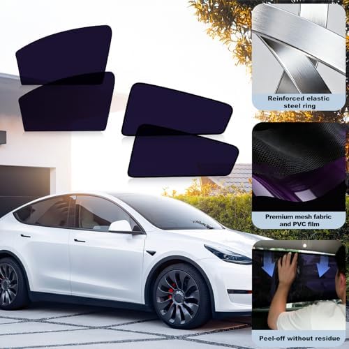 XCBYT 2020-2024 Tesla Model Y Window Shades, Static Cling 4 Pack - Image 7