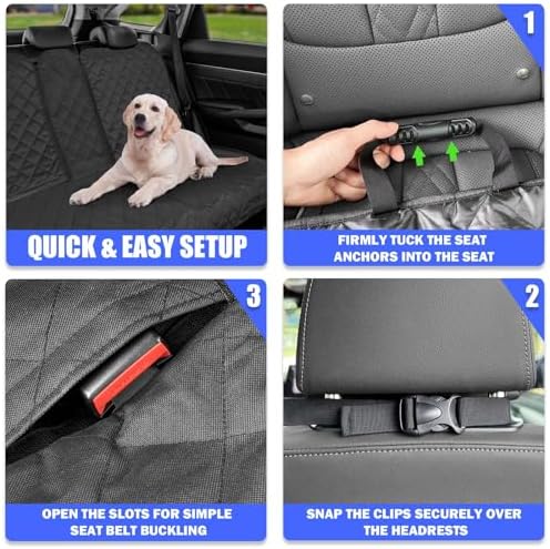 Yonktoo Dog Car Seat Cover for Back Seat, 60/40 Split Bench - Image 6