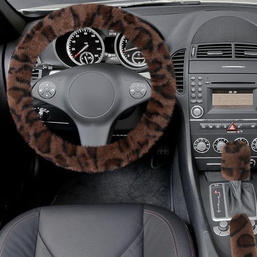 Accmor Fuzzy Car Steering Wheel Cover, Universal Fit Fur Auto Wheel Cover & - Image 3
