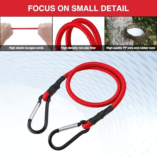 WORKPRO Bungee Cords with Hooks, 8-Piece Heavy Duty Outdoor Bungee Strap - Image 5