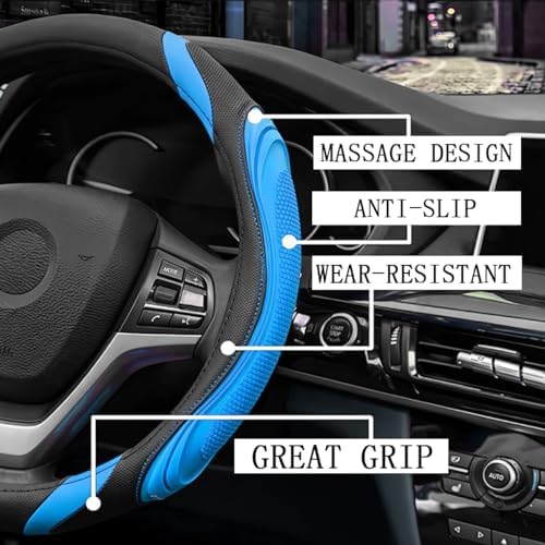 Osilly 15 Inch Artificial Leather Steering Wheel Cover - Image 3