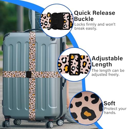 2 Pack Luggage Straps for Suitcases, Adjustable Travel Belt - Image 4