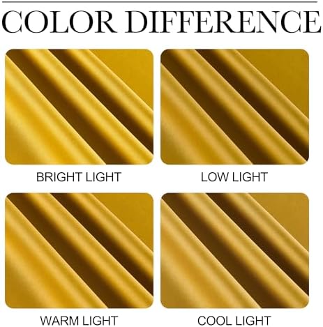NICETOWN Gold Blackout Cafe Faux Silk Curtains - Image 5