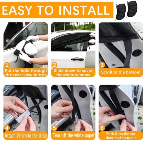 2 Pack Front Car Window Covers Car Window Shades Car Side Window Sun Shades - Image 3