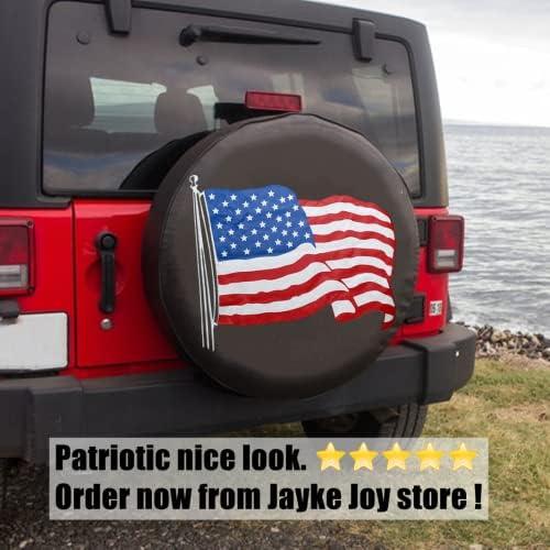 American Flag Black Spare Tire Cover - Image 4