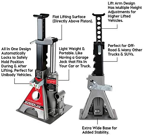 Powerbuilt 3 Ton, Bottle Jack and Jack Stands in One, 6000 Pound Capacity - Image 3