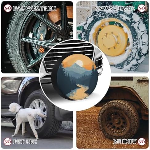 Camping Spare Tire Cover Mountain Adventure Protectors Weatherproof Dust-Proof - Image 7