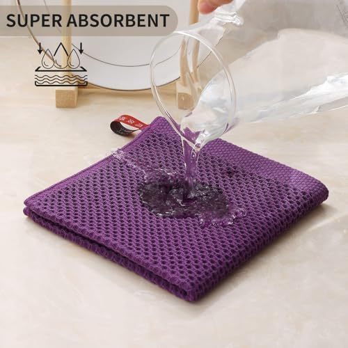 Kitinjoy 100% Cotton Kitchen Dish Cloths, 6 Pack Waffle Weave Ultra Soft - Image 3