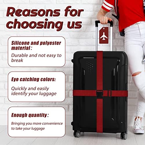 Weewooday 8 Pcs Luggage Straps Suitcase Tags Set - Image 4