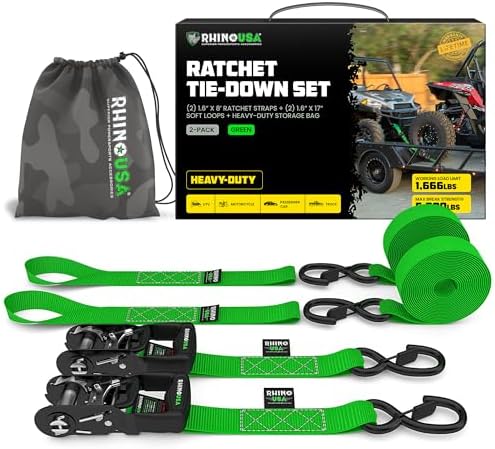 Rhino USA Heavy Duty Ratchet Tie Downs by RhinoUSAInc