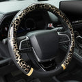 KAFEEK Khaki Leopard Print Steering Wheel Cover by KAFEEK