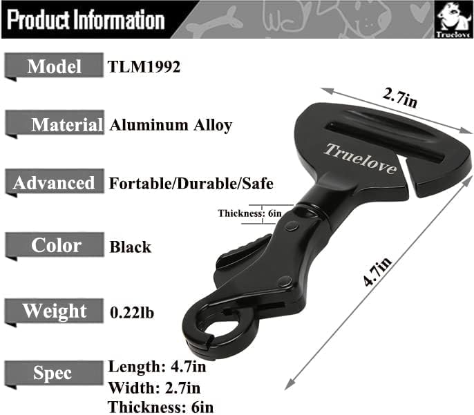 Truelove Vehicle Seat Belt Safety Buckle Lock, Dog Car Restraint, Universal - Image 4
