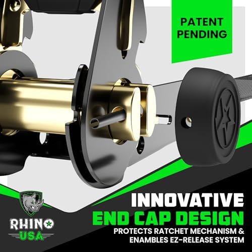 Rhino USA Ratchet Straps Tie Downs - 1in x 15ft - Image 3