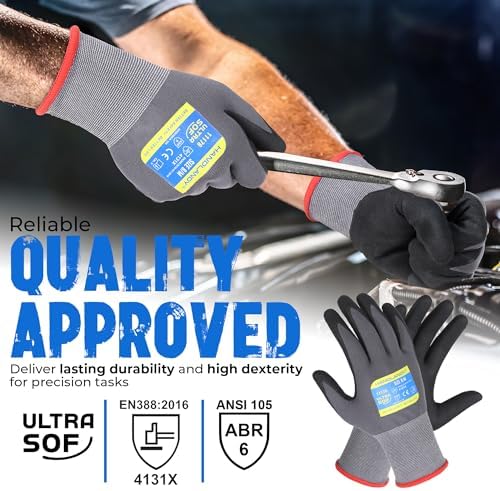 HANDLANDY 6 Pairs Safety Work Gloves - Image 4