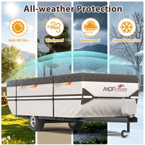 Pop Up Camper Cover, 9 Layers Waterproof 12-14ft RV Cover - Image 3