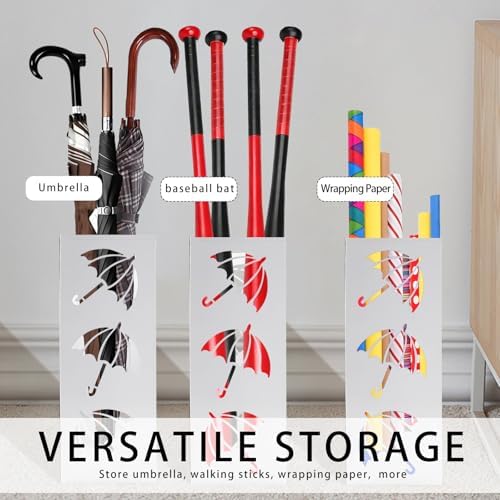 Metal Umbrella Holder, Square Freestanding Umbrella Stand Bucket Storage Indoor - Image 4