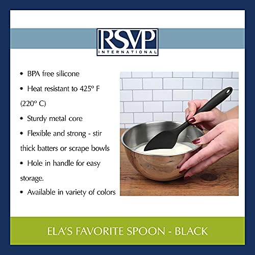 RSVP International Ela’s Favorite Silicone Spatula Spoon, Scrape Sauces - Image 6