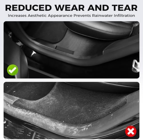 11PCS Carbon Fiber Door Sill Protector Model Y Juniper 2025 2026 8Pcs Door Sill - Image 3
