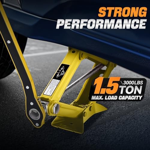 Auto Dynasty Scissor Jack, 1.5 Ton Portable Car Lift Jack, Quick Lift Car Tire - Image 2