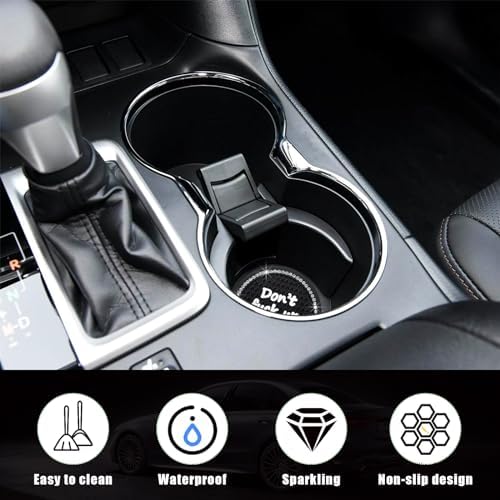 Ziciner 4 Pack Bling Car Cup Holder Coaster, 2.75 Inch Anti-Slip Auto Insert - Image 3
