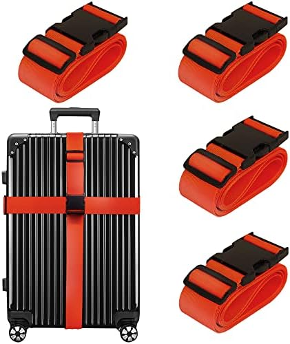 Chelmon Luggage Straps for Suitcases TSA Approved Travel Essentials 4 Pack by Chelmon