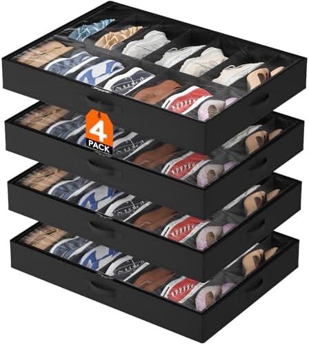 Lifewit Under Bed Shoe Storage Organizer Container, 4 Pack by Lifewit