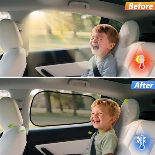 ZATOOTO Rear Car Window Shades for Tesla Model Y, Block 95% UV - Image 5