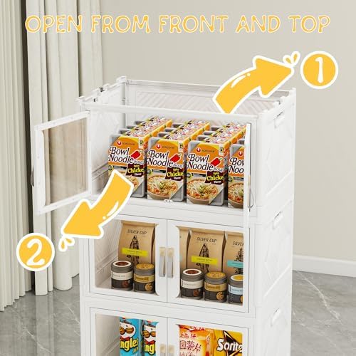 Stackable Storage Bins with Doors & Lids & Wheels - Image 3
