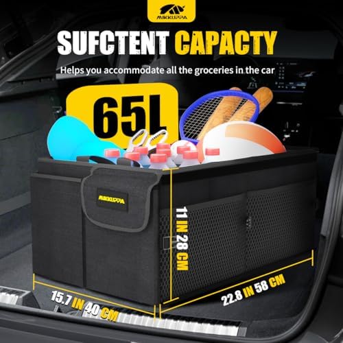 MIKKUPPA Car Trunk Organizer Set - 65L Collapsible Trunk Organizer - Image 2