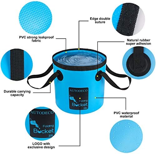 Collapsible Bucket 5 Gallon Container Folding Water Bucket Portable Wash Basin - Image 5