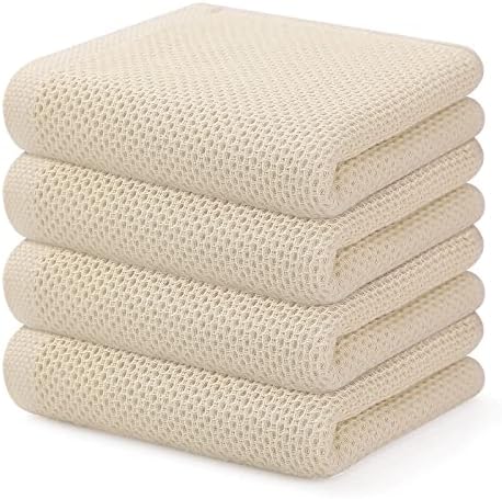 Kitinjoy 100% Cotton Waffle 4-Pack Kitchen Towels by Kitinjoy