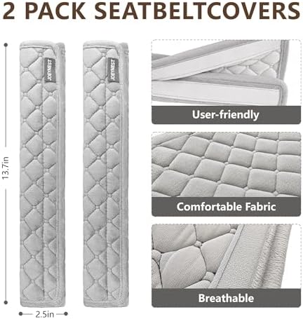 Soft Auto Seat Belt Pads Extra Long 13.7in, Seatbelt Shoulder Cover, 2 Piece Set - Image 3