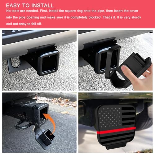 2 Inch Trailer Hitch Cover, Tow Hitch Covers, American Flag Tow Receiver Tube - Image 6
