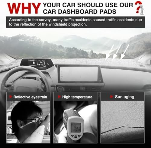 Autorder Dashboard Cover Mat for 2023-2025 2026 Toyota Prius Accessories Dash - Image 2