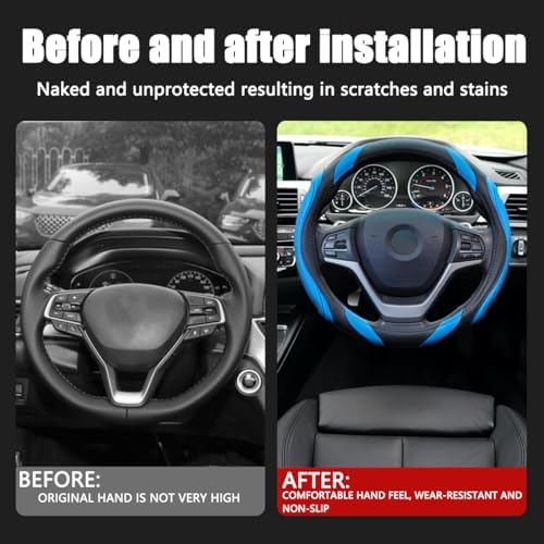 Osilly 15 Inch Artificial Leather Steering Wheel Cover - Image 5