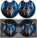 2 Pack Blue Flame Wolf Car Coasters Cup Holder, Neoprene Anti Slip Mat by Unknown