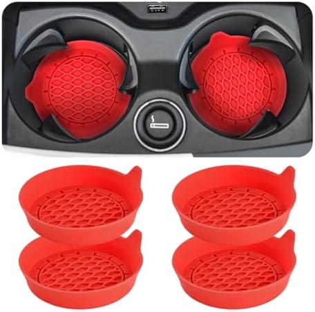 Zpana 4PCS Car Cup Holder Coasters, Silicone Non-Slip Vehicle Cup Recessed Mats by Zpana