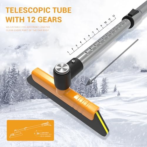 helloleiboo 39.4" Ice Scrapers for Car Windshield Extendable Snow Brush for Car - Image 6
