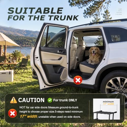 5 Steps Foldable Dog Stairs for SUV & Truck, 15.5" Long Steps - Image 7