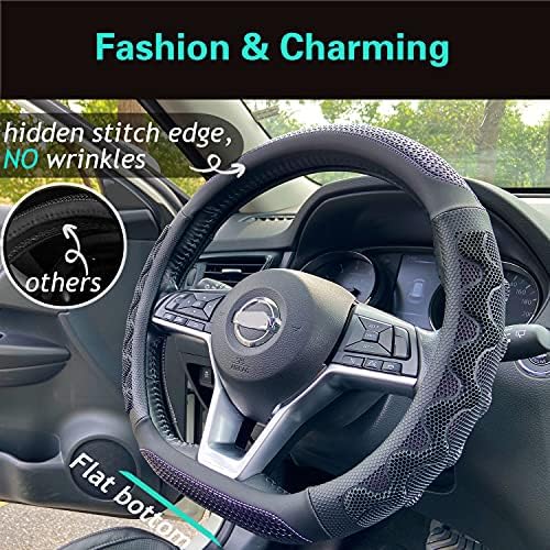 PINCTROT D Shaped 14 Inch Small Steering Wheel Cover Great Grip - Image 2