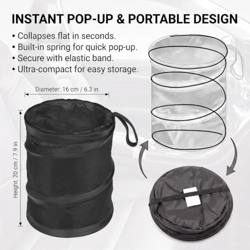 Car Trash Can, Collapsible Hanging Automotive Garbage Cans - Image 3