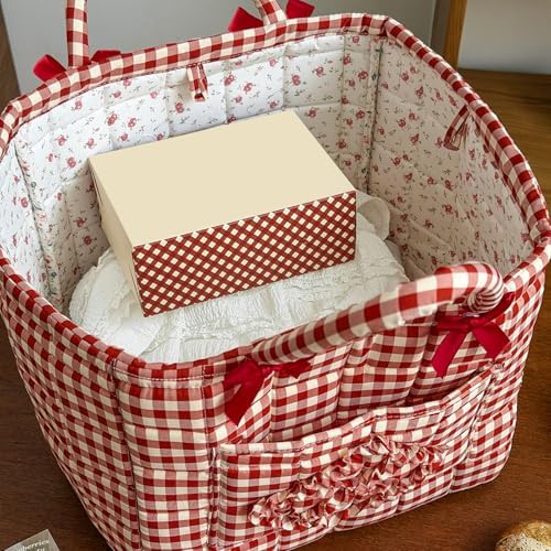 Storage Basket Boho Fabric Large Collapsible Floral Laundry Nursery Hamper - Image 5