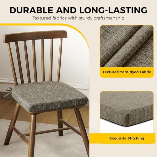 downluxe Indoor Chair Cushions for Dining Chairs, Soft and Comfortable Textured - Image 6