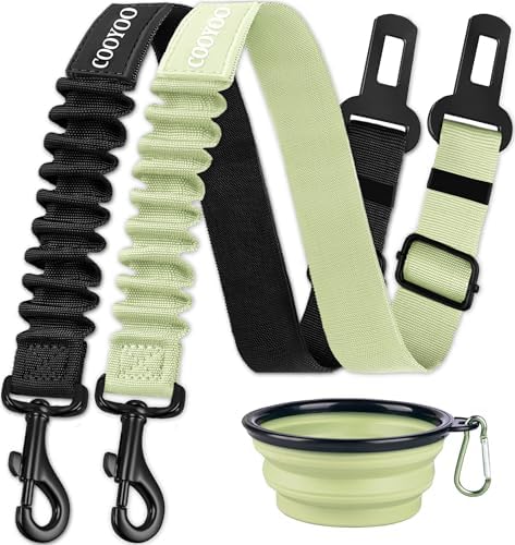 COOYOO Dog Seat Belt, 3 Piece Set Retractable Dog Car Adjustable Seatbelts by COOYOO
