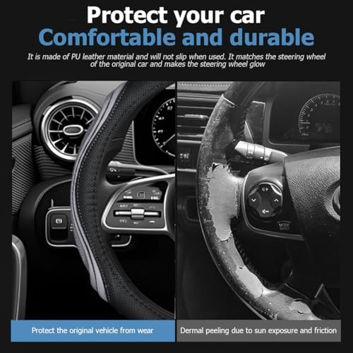 Osilly 15 Inch Artificial Leather Steering Wheel Cover - Image 2